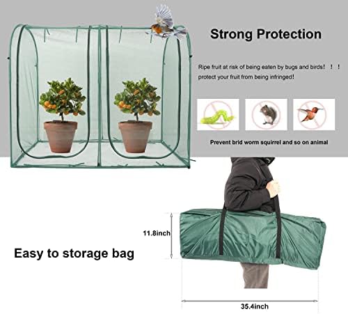 poray large tunnel 73''x37''x61''plant netting cover,5ft tall crop showing dimensions