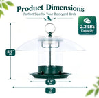 gbekery metal bird feeders for outdoors with 12” shown in use