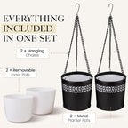 rtzen 2-pack garden planter pots with chain hangers shown in use