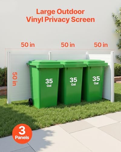 vevor outdoor privacy screen 50in w x 50in shown in use