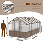 mupater 8' x 12' outdoors walk-in greenhouse, wood, view 9
