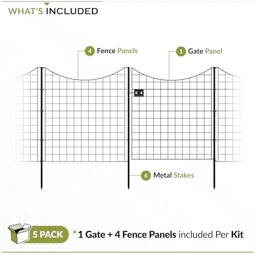 zippity 39in h black metal fence w/ gate showing dimensions