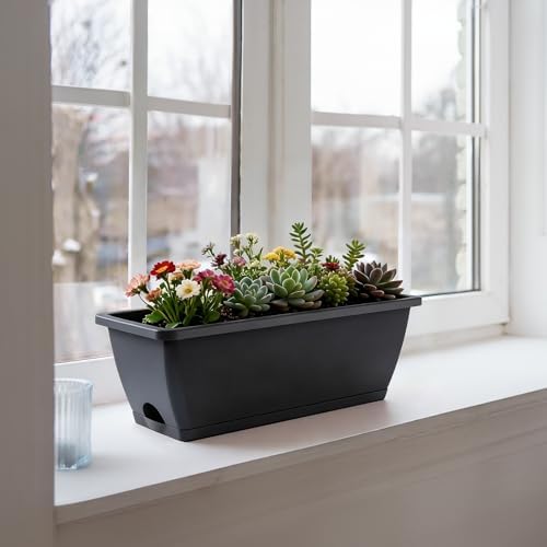 hanging flower pots, 16.9 inches railing planter box, view 9