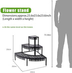 aboxoo 3-tier metal plant stand, stair-step corner shelf shown in use