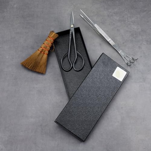 wazakura japanese bonsai garden tool starter kit, satsuki showing dimensions