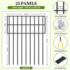 17in (h) x 27ft (l) garden fence animal, close-up detail