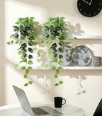 fake plants 2 pcs faux pothos plants potted on a desk or shelf