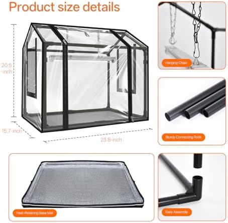 bstrip mini indoor greenhouse with grow light, tabletop, front angle view