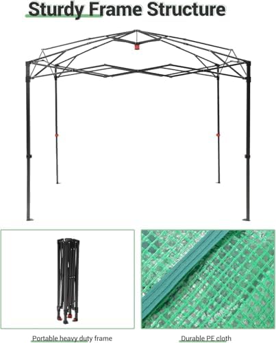 8x6 ft pop up greenhouse for outdoors, side view