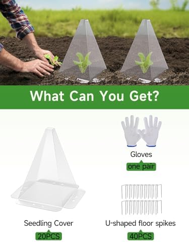 garden cloches,clear reusable plant bell covers,7.8"x11", close-up detail