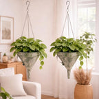 gocraft hanging planters, set of 2, quirky funnel shown in use