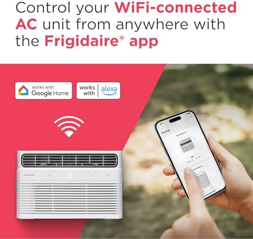 frigidaire 8,000 btu smart inverter window air conditioner, front angle view