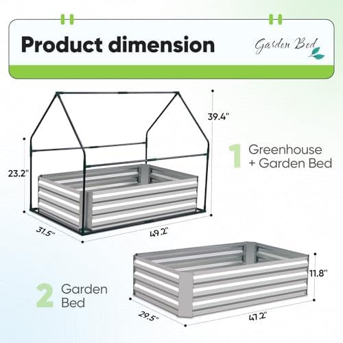 quictent raised garden bed with cover galvanized planter on a desk or shelf