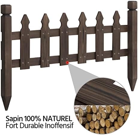 yaheetech 532.5in wooden picket fence panels for garden on a desk or shelf