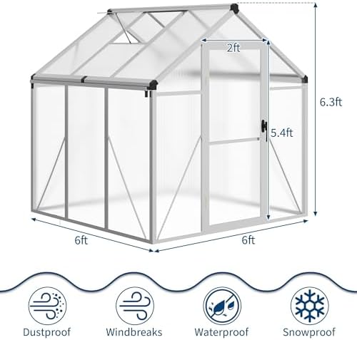 6 ft greenhouse, outdoor greenhouses, polycarbonate panels with shown in use