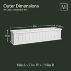 mayne cape cod 4ft window box - black, package contents