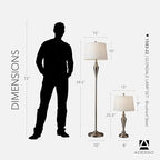 adesso 3-piece lamp set, antique brass & white shown in use
