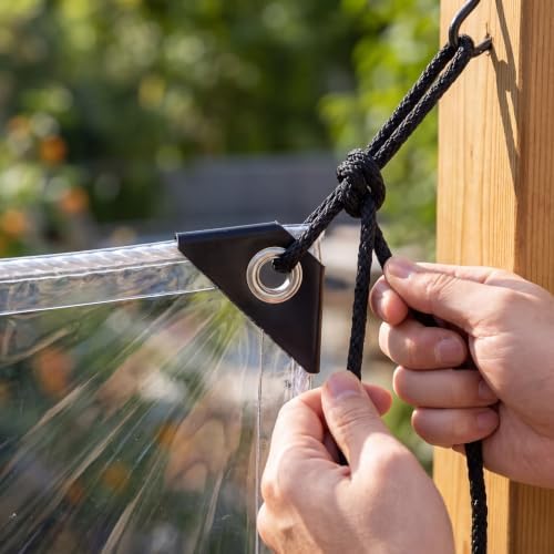 8' x 10' outdoor clear tarp curtain waterproof, side view