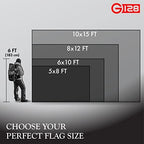 g128 10x15 ft american flag deluxe tearproof series, front angle view