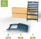 GREENVINES Folding-Xavier-Adirondack-Chairs Set of 2, HDPE Plastic, Blue | No Assembly Needed | Portable | All Weather | Low Maintenance for Fire Pit Outdoor Poolside In-pool Patio Deck | Wave