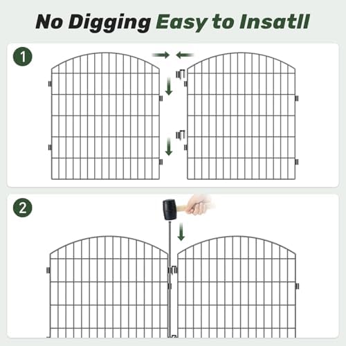 3-layer garden fence with gate 10 panel 32in, package contents