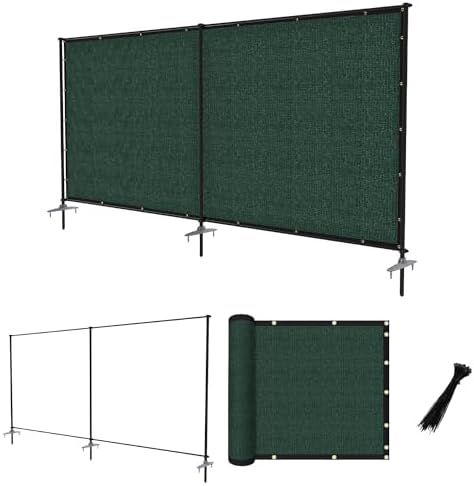 6'x12' privacy fence sets with iron poles outdoor, main product view