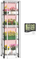 indoor greenhouse with grow lights 40w , 15.7" shown in use