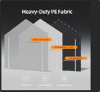 12x20 ft carport replacement zipper door,180g pe waterproof shown in use