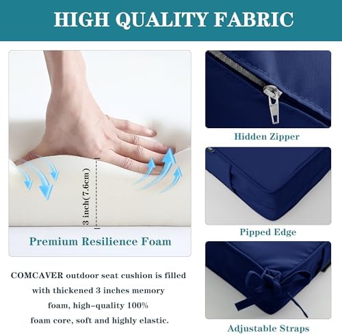 outdoor bench cushion waterproof 42 x 18 x, side view
