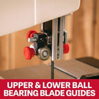 jet 10-inch woodworking band saw with stand, 1/2, close-up detail