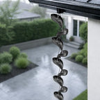 rain chain for gutters, 8.5 ft aluminum rain, front angle view
