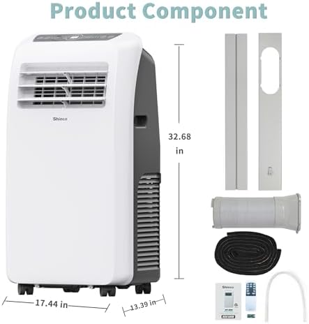 shinco 10,000 btu portable air conditioner - 3-in-1, package contents