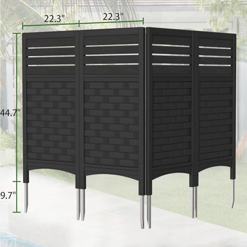 zzm black privacy fence panels outdoor decorative air, close-up detail