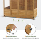 mcombo wooden walk-in greenhouse, open roof & lockable on a desk or shelf