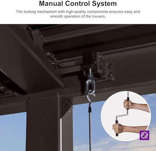 purple leaf outdoor louvered pergola 13' x 15', view 9