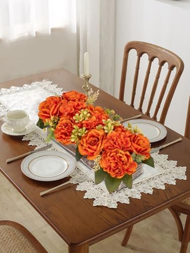 dilatata flower arrangement with wooden vase 14" artificial showing dimensions