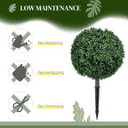 homcom 1.3ft (15.7") artificial boxwood topiary ball bush, side view
