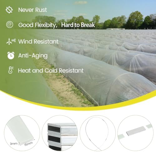 garden hoops 120pcs, sunwuk greenhouse hoops for 2.5-5.5ft showing dimensions