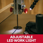 jet 10-inch woodworking band saw with stand, 1/2 showing dimensions