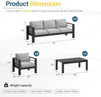 solaste aluminum patio furniture set for all weather shown in use