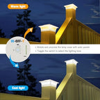 jofios solar fence post lights 6pack, cap lights, side view
