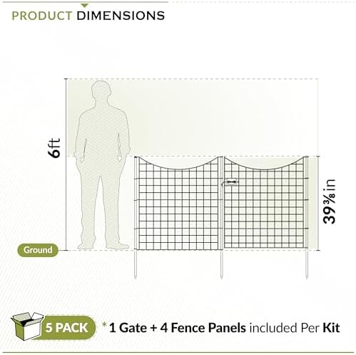 zippity 39in h black metal fence w/ gate on a desk or shelf