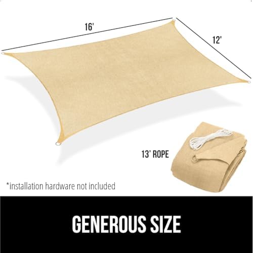 gorilla grip heavy duty sun shade sail for, view 9