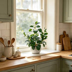 alphaacc 17" artificial ficus cement pot home kitchen, side view