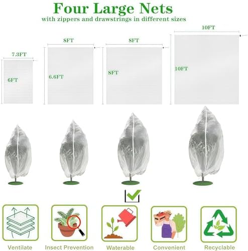 12x16ft extra large drawstring & zipper fruit tree, close-up detail
