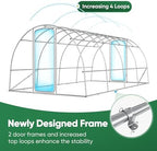quictent 20x10x6.6ft tunnel greenhouse for outdoors with 2 showing dimensions