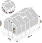 veikou 6' x10' wood greenhouse for outdoors with shown in use
