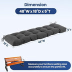 iaseahk outdoor bench cushion 48x18x5 inch, waterproof & shown in use