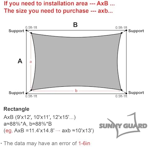 sunny guard 7' x 13' rectangle shade sail shown in use