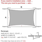 sunny guard 7' x 13' rectangle shade sail shown in use